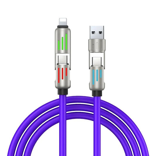 4-in-1 Fast Charging Cable – Multi-Device USB Charger for Smartphone, Tablet, and More