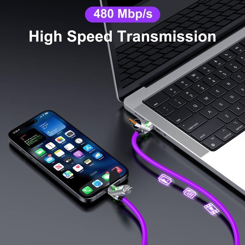 4-in-1 Fast Charging Cable – Multi-Device USB Charger for Smartphone, Tablet, and More