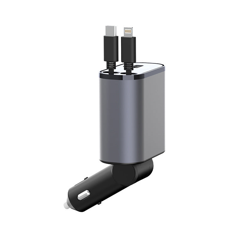Metal 100W Super Fast Car Charger – USB & Type-C Cigarette Lighter Adapter for Rapid Charging