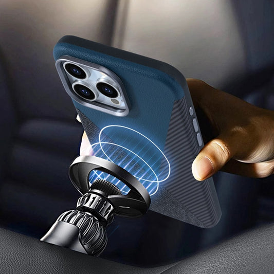 Premium Magnetic Phone Case for iPhones Elegant Three-Pigment Leather Design