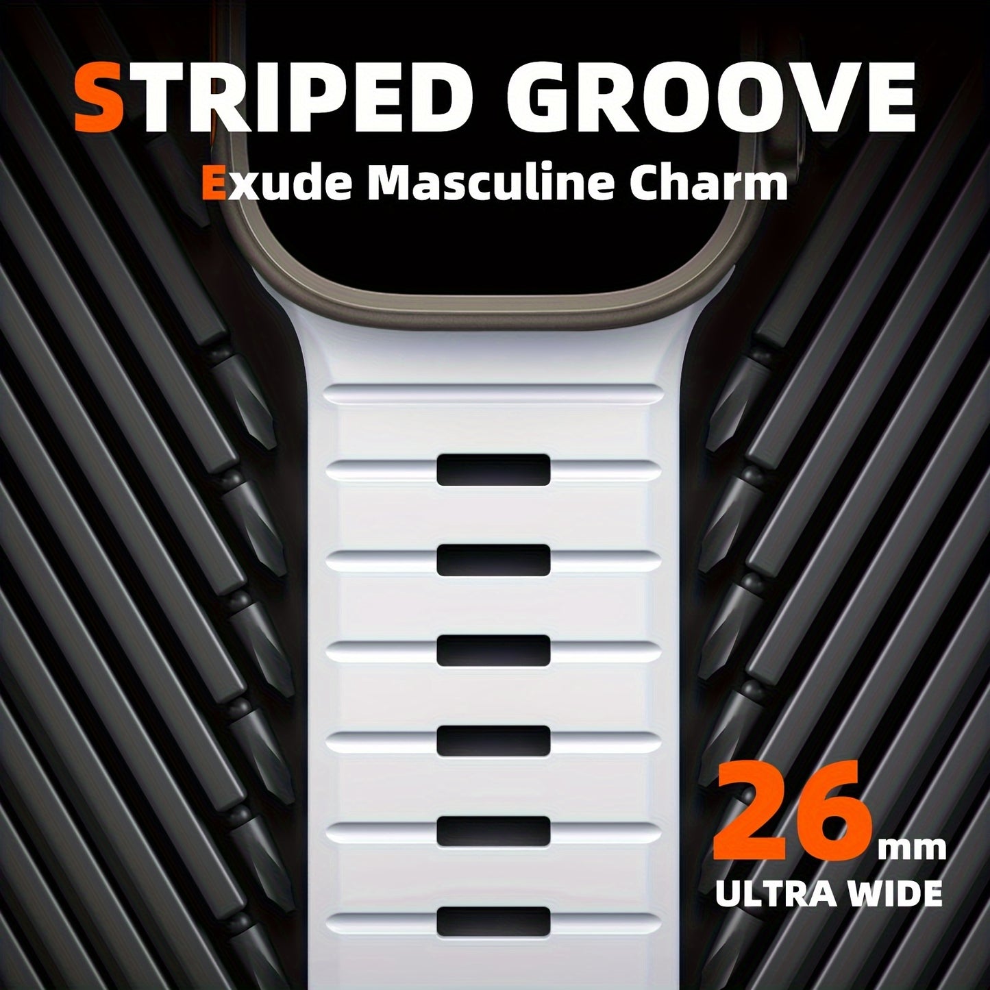 Silicone Loop Watch Band for Apple Watch Ultra 2/Ultra – 49mm/45mm/44mm/42mm, Fits Series 9–1 and SE