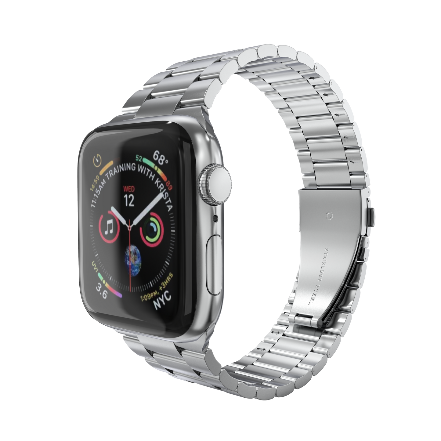 Premium Stainless Steel Watch Band for Apple Watch — 38-45mm Series, Men & Women, Luxury Metal Replacement Strap