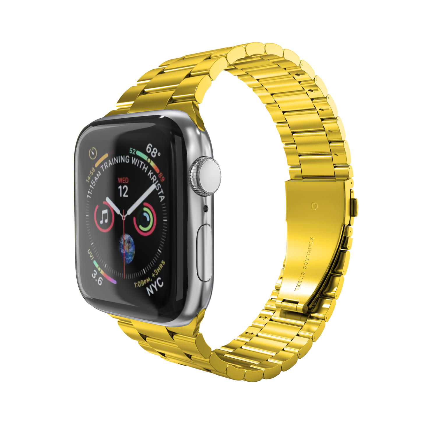 Premium Stainless Steel Watch Band for Apple Watch — 38-45mm Series, Men & Women, Luxury Metal Replacement Strap