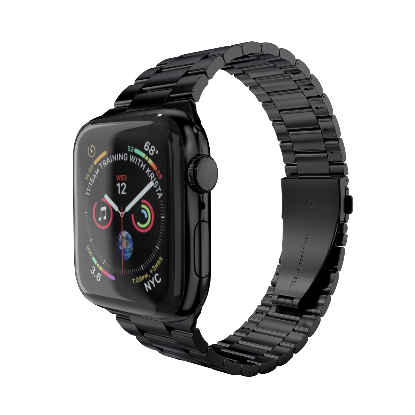 Premium Stainless Steel Watch Band for Apple Watch — 38-45mm Series, Men & Women, Luxury Metal Replacement Strap