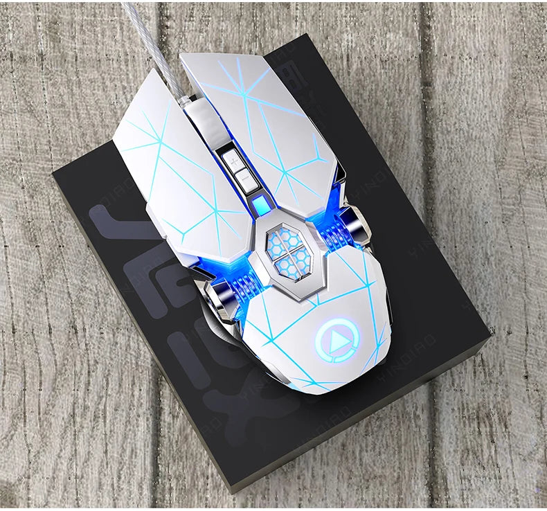 Ergonomic Wired Gaming Mouse — RGB, LED Backlit, 3200dpi, 6-Button, USB, Silent/Mute Mause for PC/Laptop