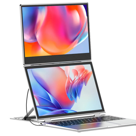 OEM 14"–15.6" Screen Extender Laptop – Dual FHD 1080P IPS USB-C Plug & Play, Portable Extension Monitor