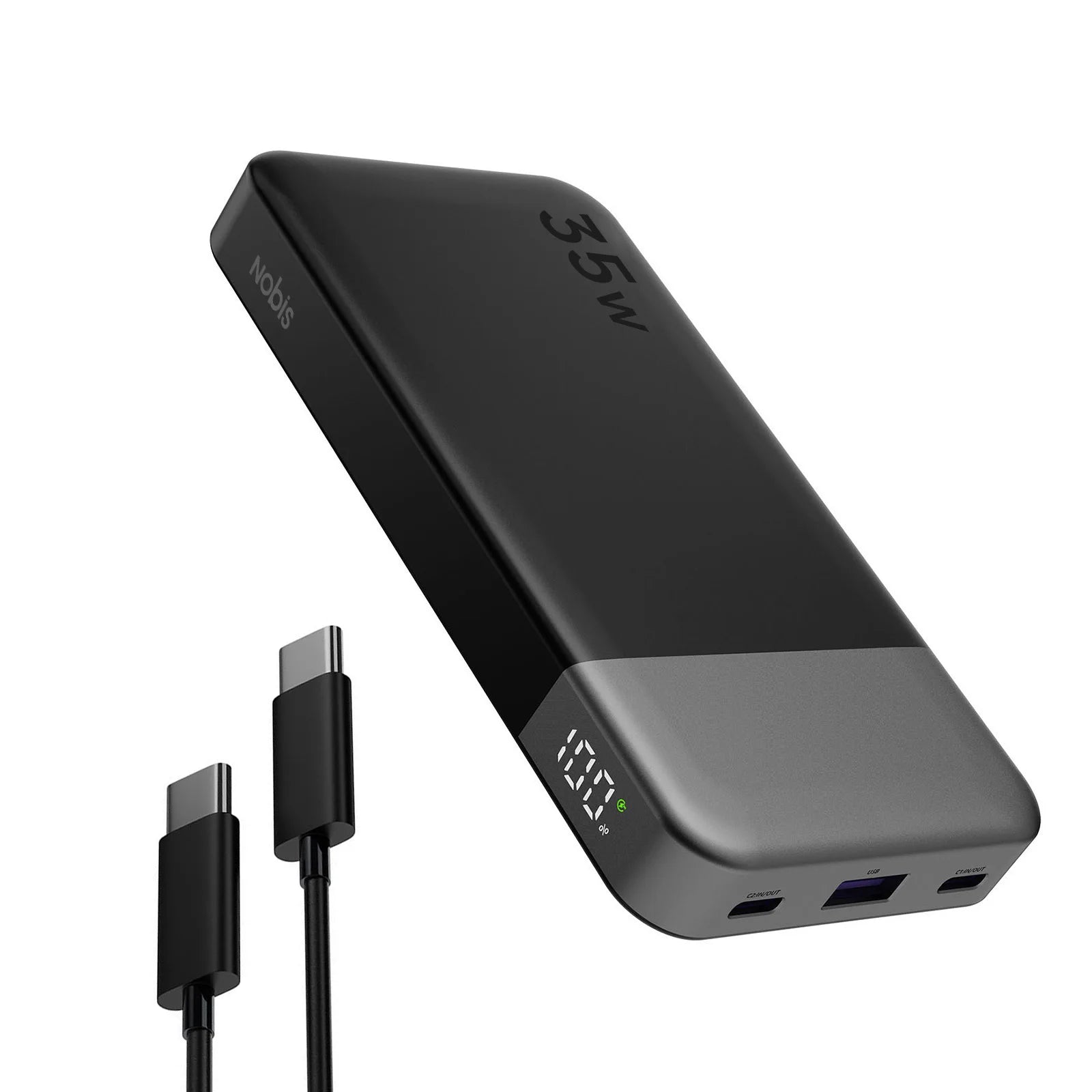 35W Waterproof Power Bank 10000mAh with LED display for iPhone/Galaxy