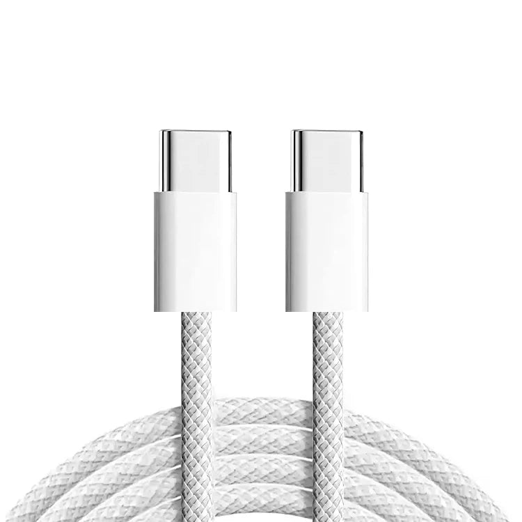 1M / 2M PD 60W Nylon Braided USB Type-C to USB Type-C Fast Charging & Data Transfer Cable for iPhone 16 – USB-C Charger Cord