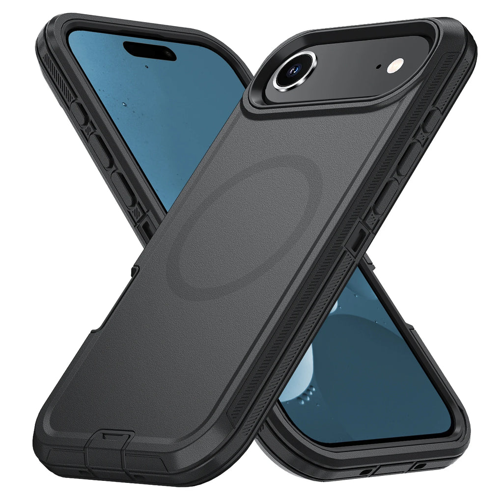Magnetic 3-in-1 Defender Case for iPhone 17 Air — Shockproof, Dustproof, TPU+PC, Anti-Fall, Anti-Scratch with Holder