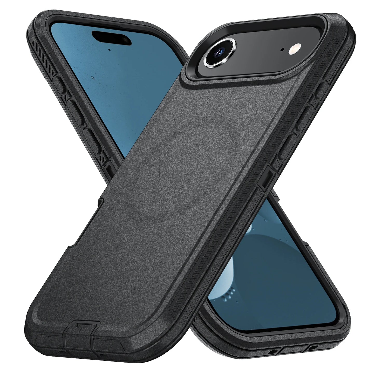 Magnetic 3-in-1 Defender Case for iPhone 17 Air — Shockproof, Dustproof, TPU+PC, Anti-Fall, Anti-Scratch with Holder