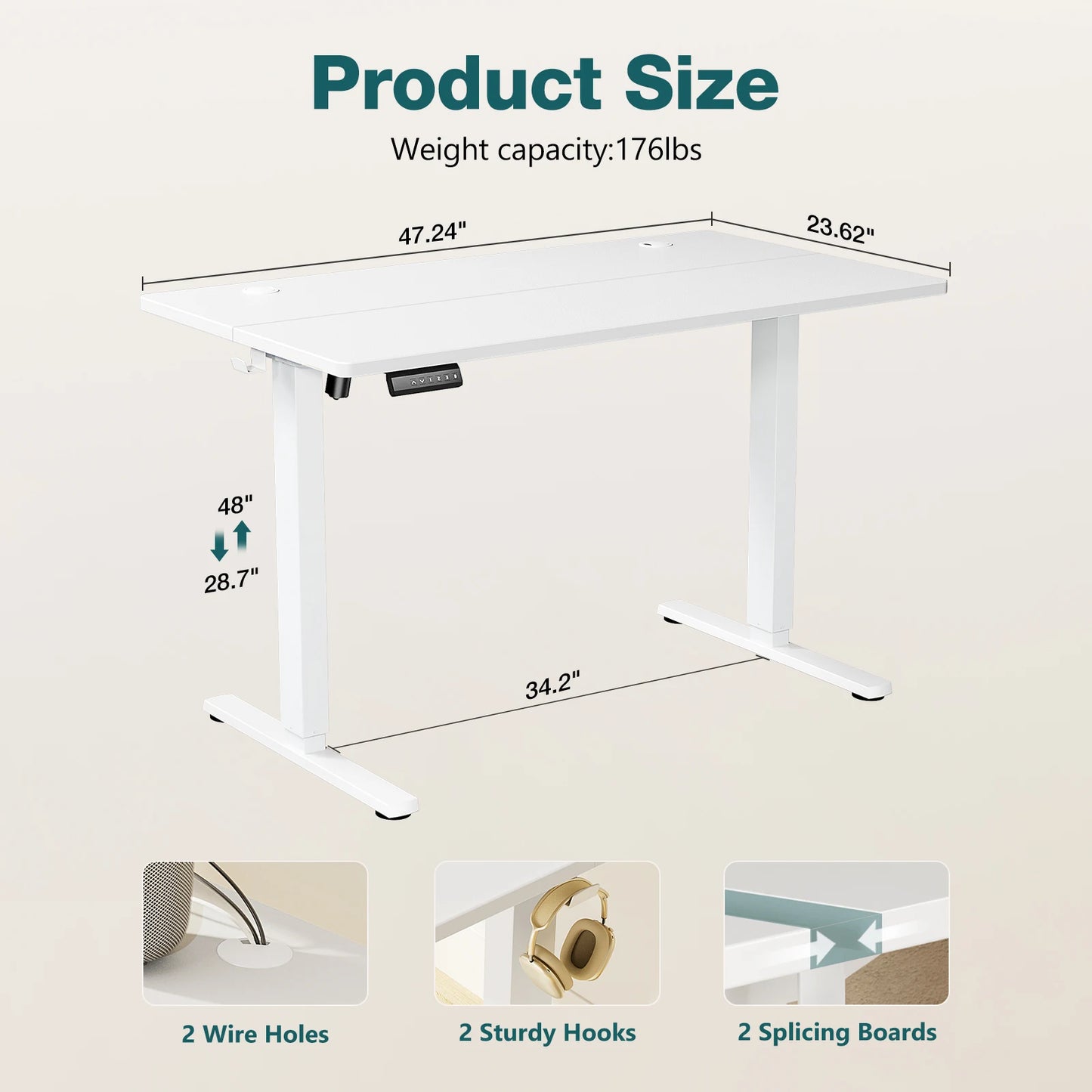 Adjustable Standing Desk for Home/Office – Ergonomic Sit/Stand Workstation