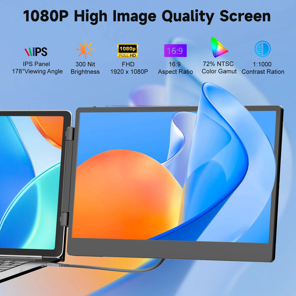 Factory OEM/ODM Portable Laptop Screen – 13-17" Dual 1080P LCD Display, Triple Screen Monitors