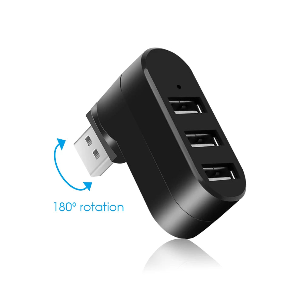 Wireless USB 3.0/2.0 Hub Adapter for Laptop – 3 Ports, USB Splitter, U Disk Reader