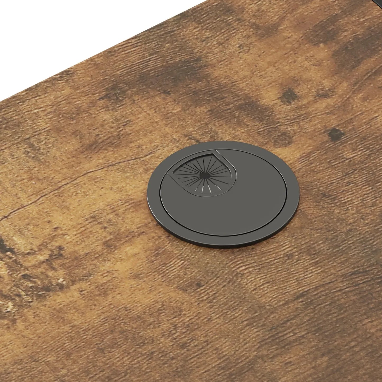 HMS 55 Ergonomic Adjustable Computer Desk – Brown/Black Stylish Office Workspace