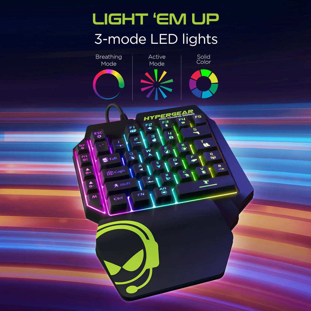 TD HyperGear KeyVictory: One-Handed Mini Mechanical Keyboard (EN)