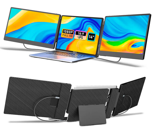 Factory OEM/ODM Portable Laptop Screen – 13-17" Dual 1080P LCD Display, Triple Screen Monitors