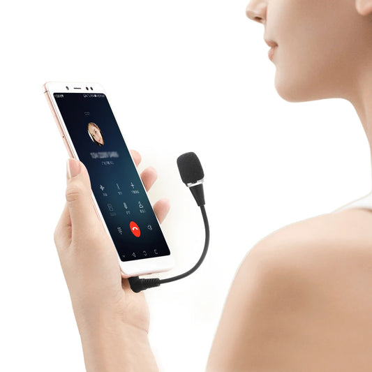 17cm Mini Gooseneck Microphone with 3.5mm Jack – Flexible Condenser Mic for Mobile, PC, Laptop
