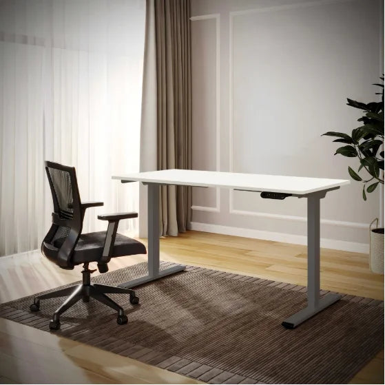 Electric Home Office Workstation Desk – 55 x 28 Inches, Dual Motor Adjustable Height Sit-Stand Desk