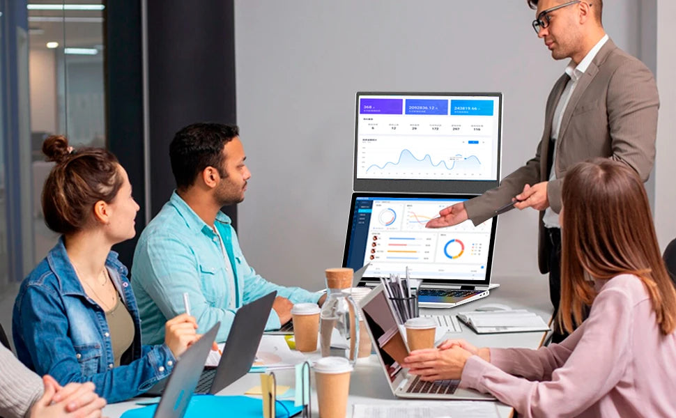 OEM 14"–15.6" Screen Extender Laptop – Dual FHD 1080P IPS USB-C Plug & Play, Portable Extension Monitor