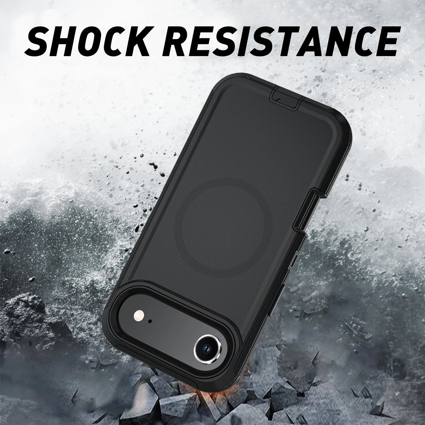 Magnetic 3-in-1 Defender Case for iPhone 17 Air — Shockproof, Dustproof, TPU+PC, Anti-Fall, Anti-Scratch with Holder