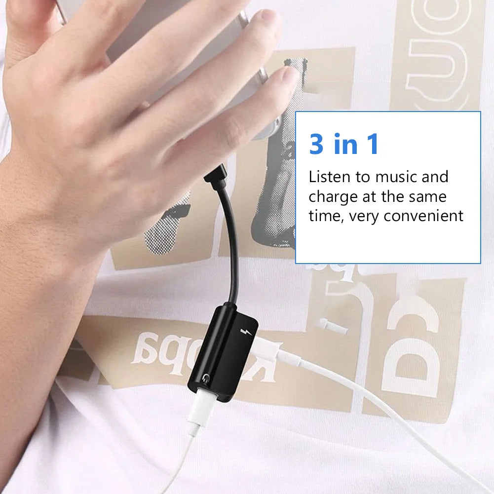 Type-C to 3.5mm Audio Converter – 2-in-1 USB-C Splitter for Headphones & AUX, Compatible with Xiaomi, Huawei, P Series