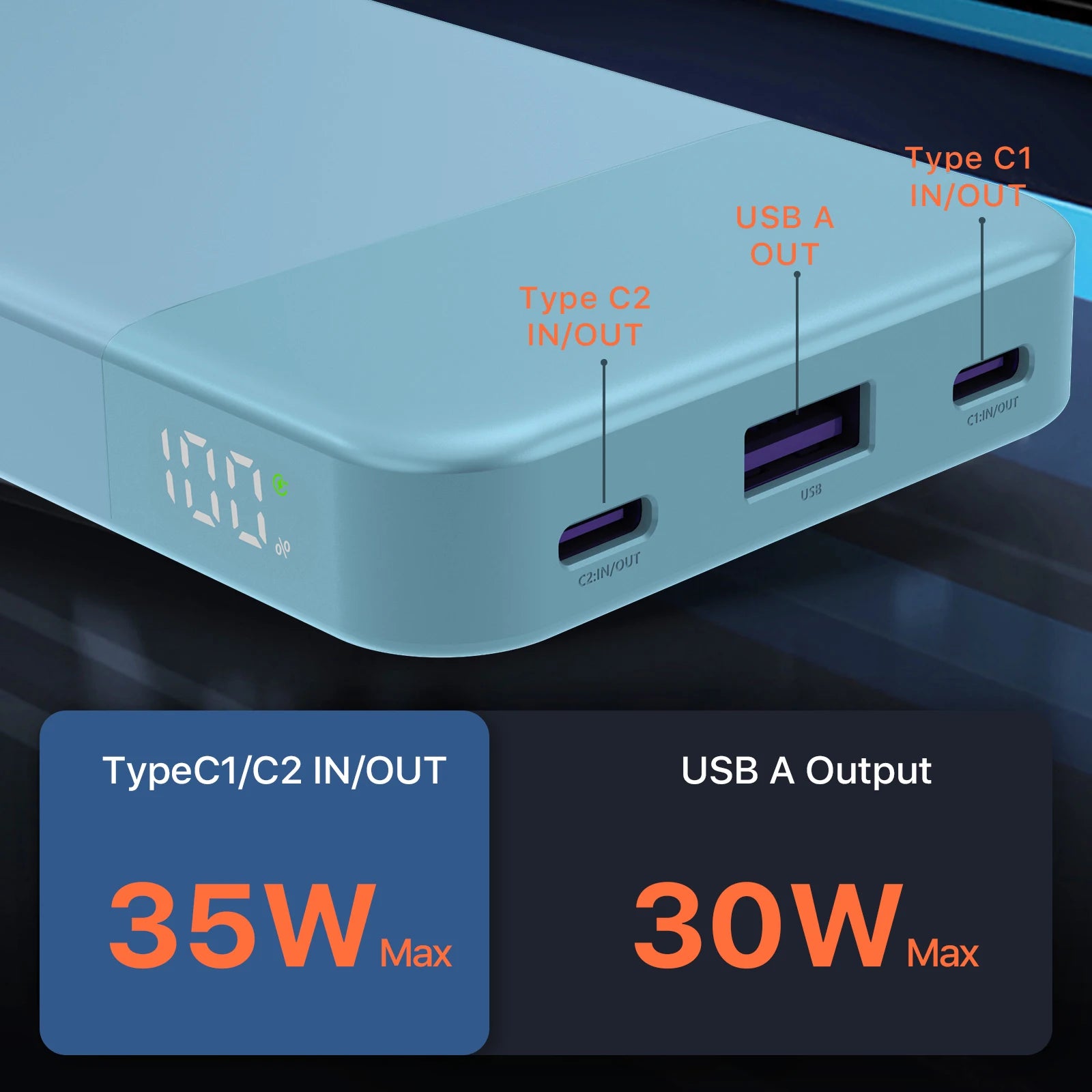 Factory Direct 35W High-Capacity Waterproof Power Bank Type-C Input 10000mAh Fast Charging for iPhone 15 13 Series for Galaxy
