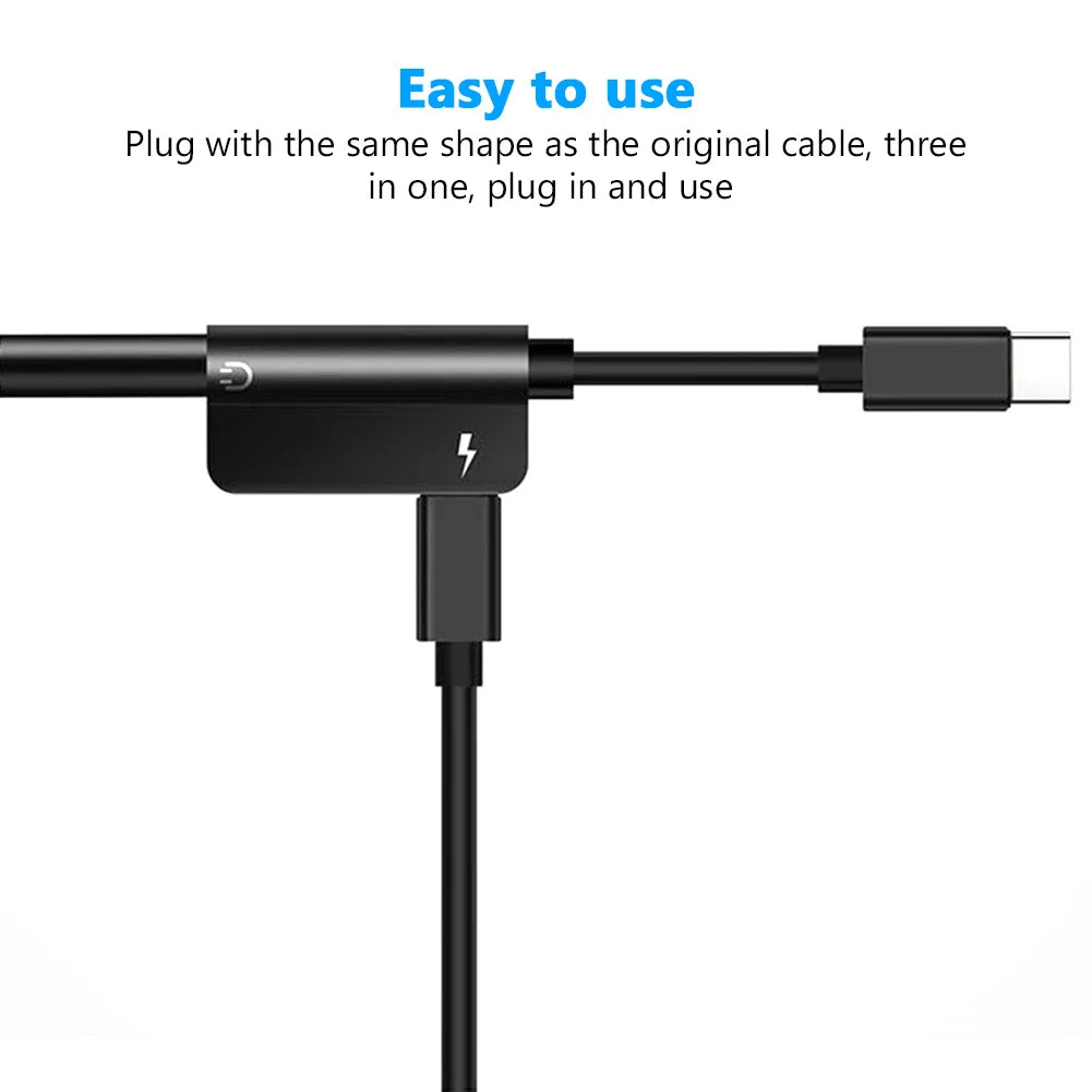 Type-C to 3.5mm Audio Converter – 2-in-1 USB-C Splitter for Headphones & AUX, Compatible with Xiaomi, Huawei, P Series