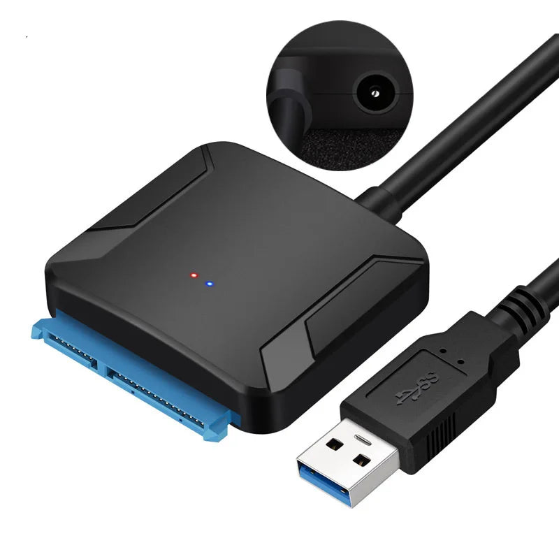 USB 3.0 to SATA Converter for 2.5"/3.5" HDD/SSD with Power Adapter