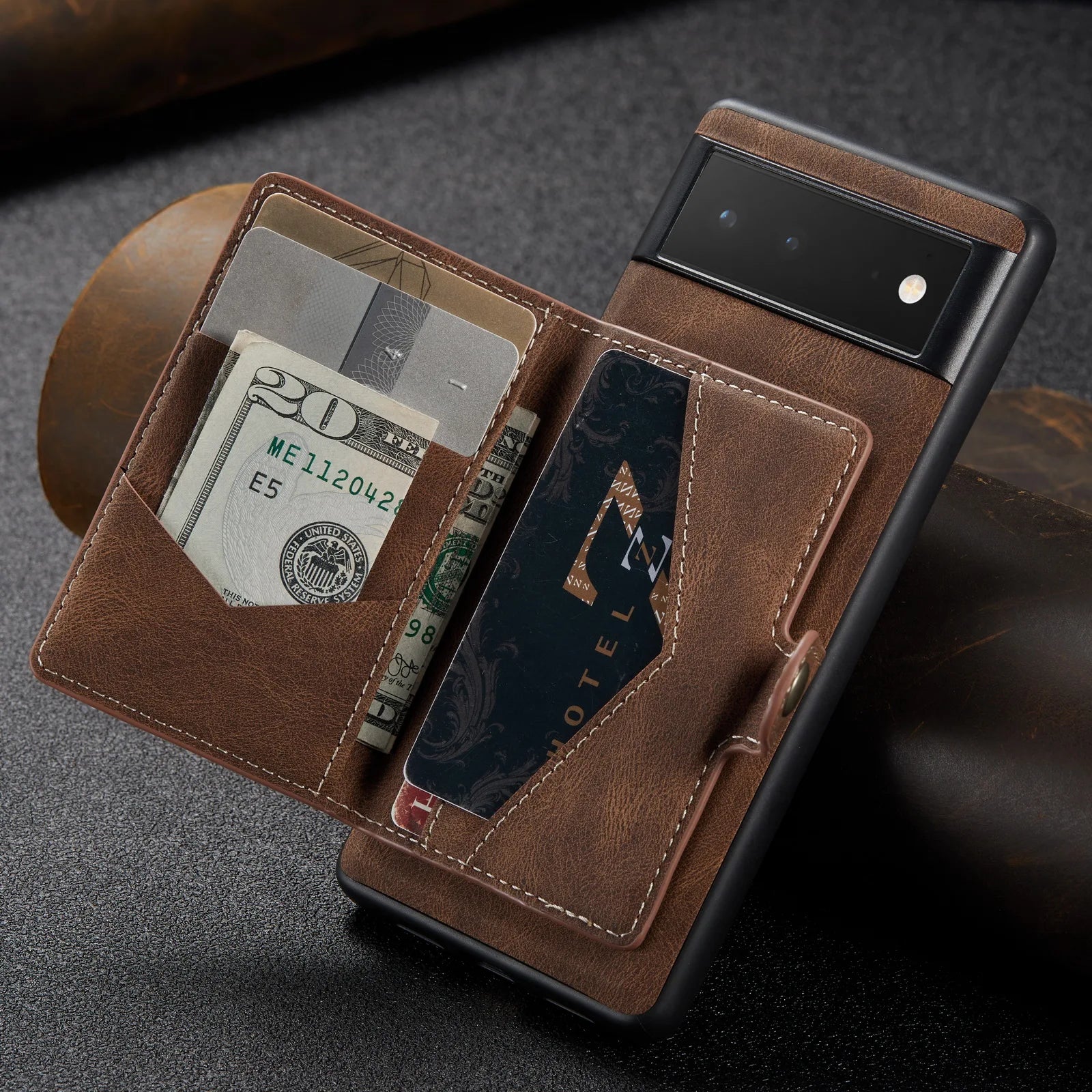 Leather Wallet Case with Card Slot & Magnetic Closure for Google Pixel 7 / 6 Pro, Pixel 6 – Compatible with Pixel 5a / 5G