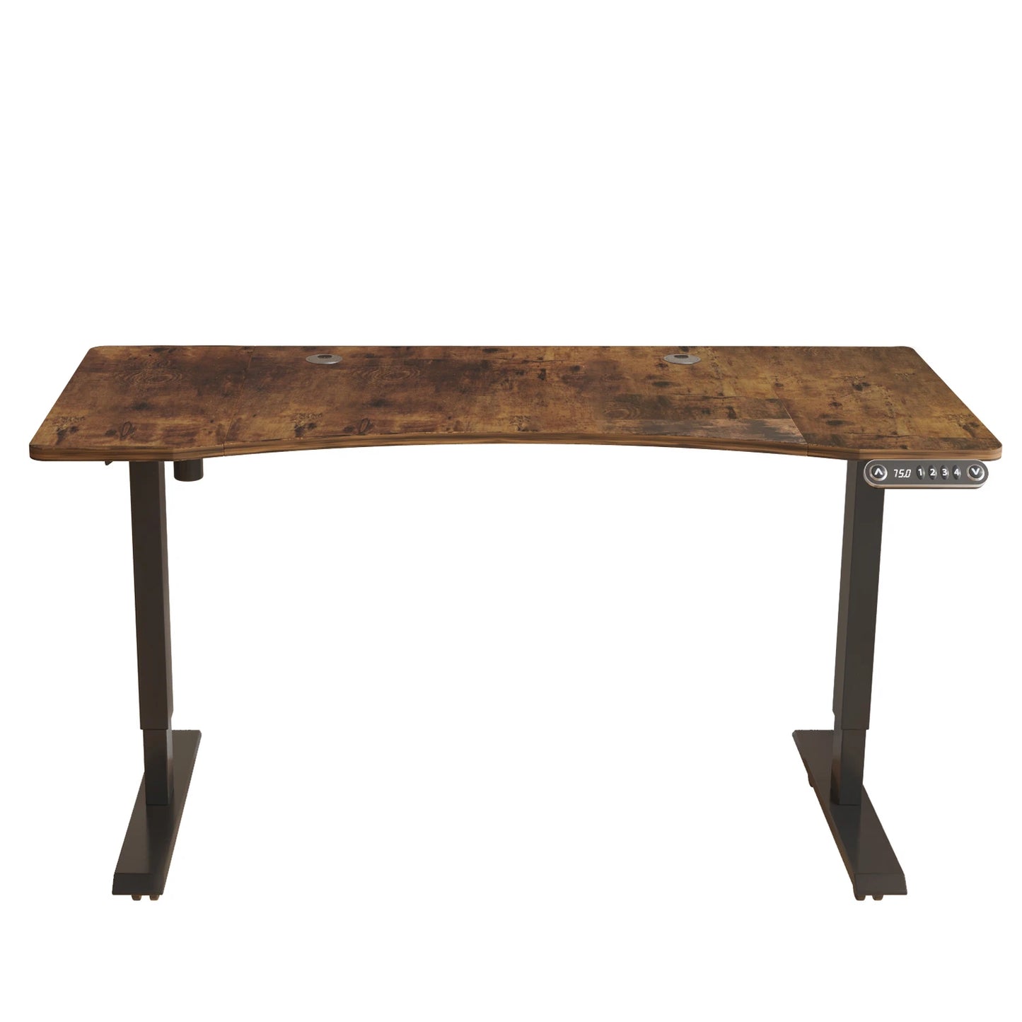 HMS 55 Ergonomic Adjustable Computer Desk – Brown/Black Stylish Office Workspace