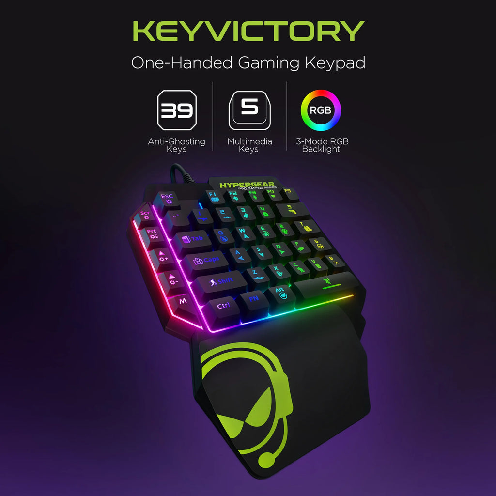TD HyperGear KeyVictory: One-Handed Mini Mechanical Keyboard (EN)