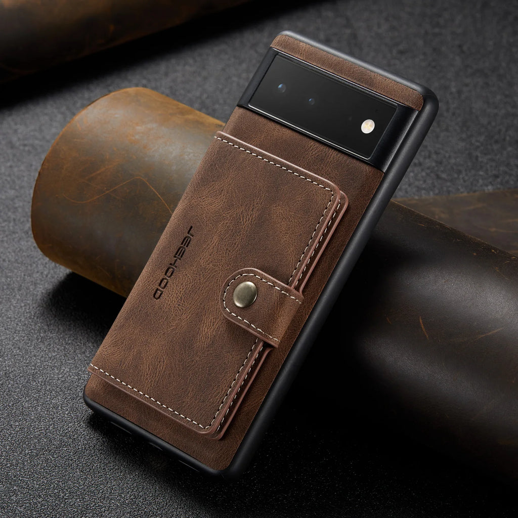 Leather Wallet Case with Card Slot & Magnetic Closure for Google Pixel 7 / 6 Pro, Pixel 6 – Compatible with Pixel 5a / 5G