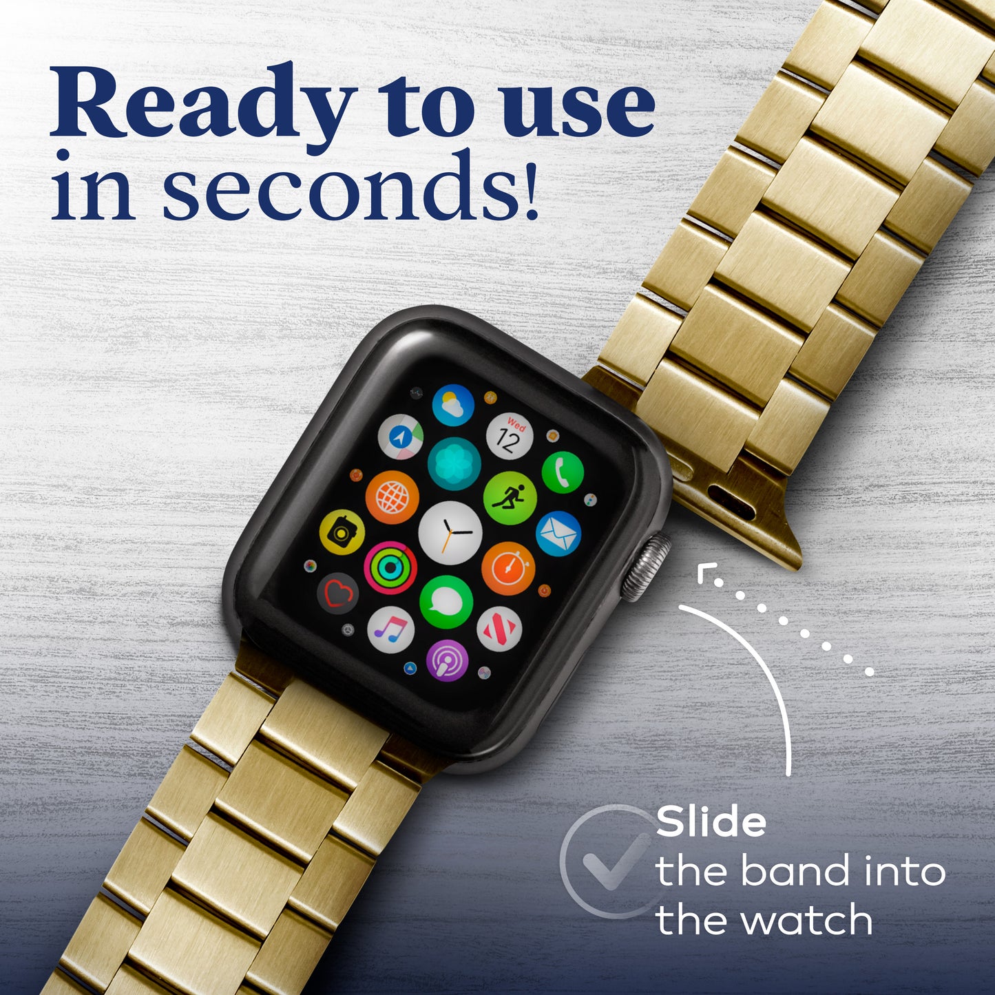 Premium Stainless Steel Watch Band for Apple Watch — 38-45mm Series, Men & Women, Luxury Metal Replacement Strap