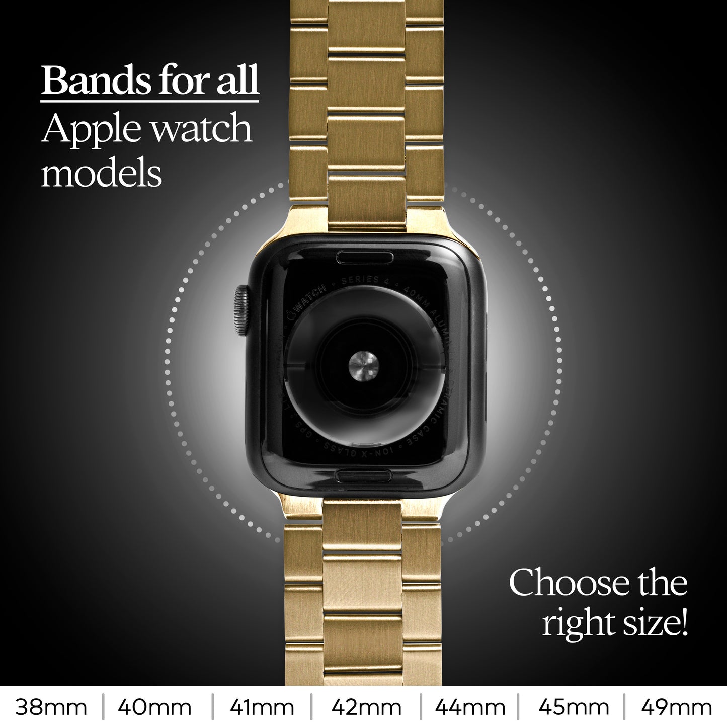 Premium Stainless Steel Watch Band for Apple Watch — 38-45mm Series, Men & Women, Luxury Metal Replacement Strap