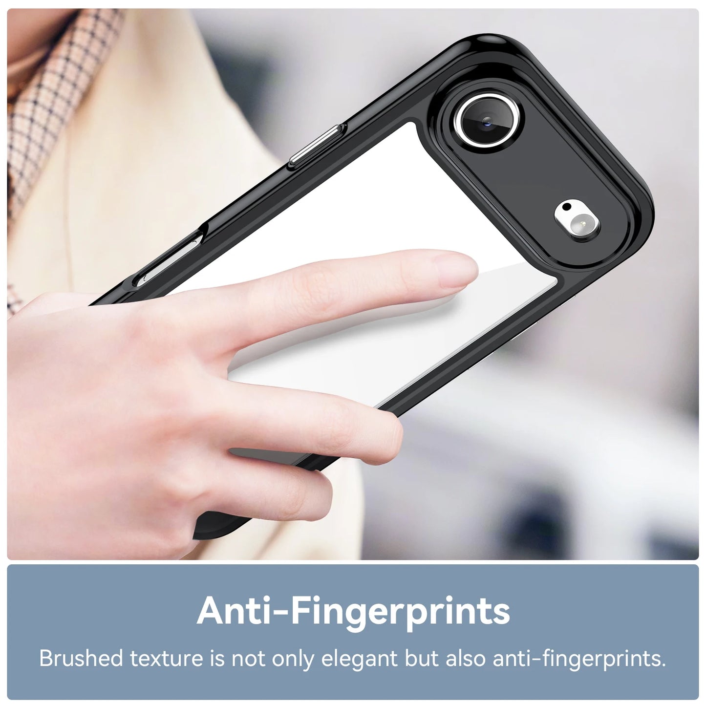 iPhone 17 Air Transparent TPU Case — Durable Hard Shell, Frosted Translucent, Fits iPhone 17 Pro Max