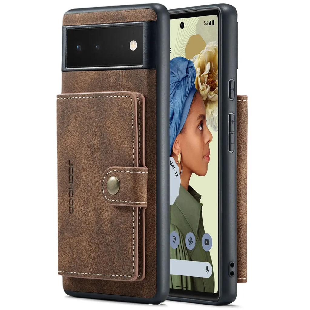 Leather Wallet Case with Card Slot & Magnetic Closure for Google Pixel 7 / 6 Pro, Pixel 6 – Compatible with Pixel 5a / 5G