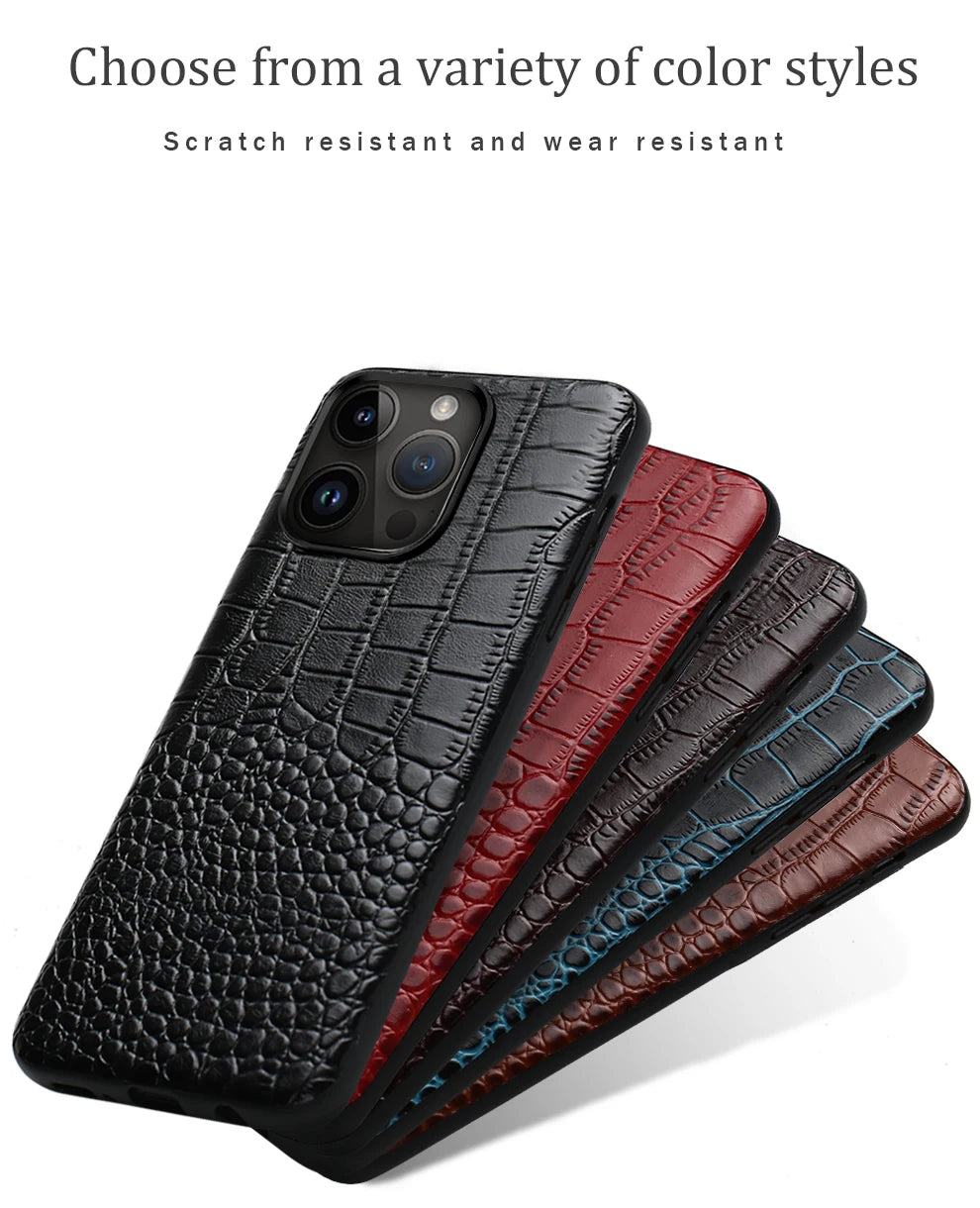 Leather Back Cover Case for Apple iPhone Series – 14, 13 Pro Max, 12/11/ Premium Genuine Leather