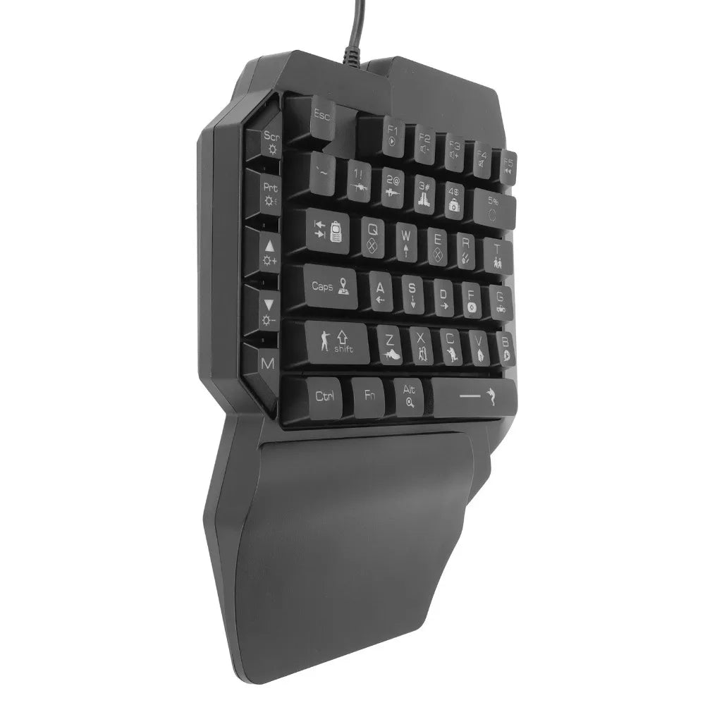 Plug-and-Play RGB Backlit One-Handed Gaming Keyboard – 39-Key USB Wired Mechanical Half Keyboard for PC Gamers