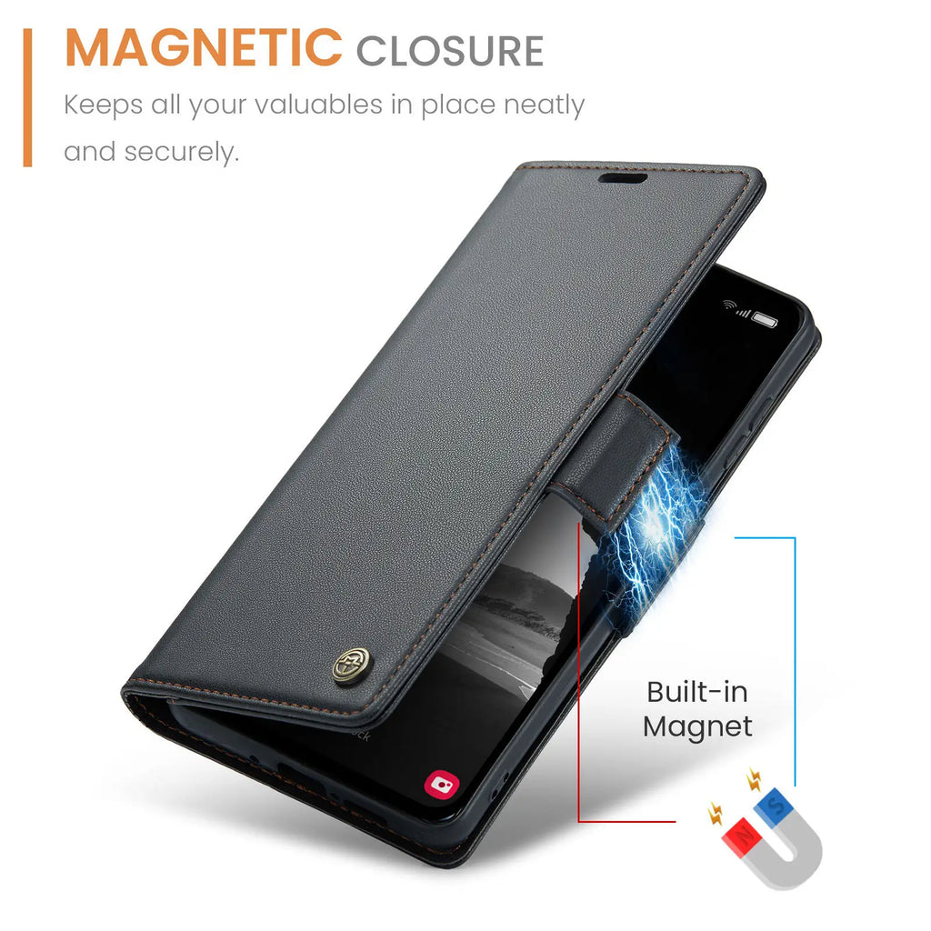 Samsung Galaxy A55 5G / A35 / A25 / A05S (2024) Wallet Case – Card Holder, RFID Blocking, Durable Leather Kickstand Phone Cover