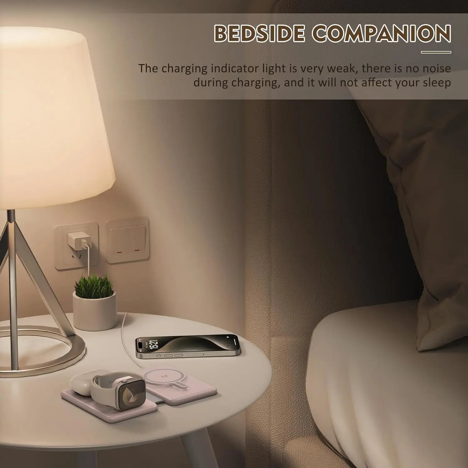 Portable 3-in-1 Magnetic Wireless Charger – Foldable Travel Charging Pad for Smartphones and Accessories, Multi-Device Wireless Charging Station