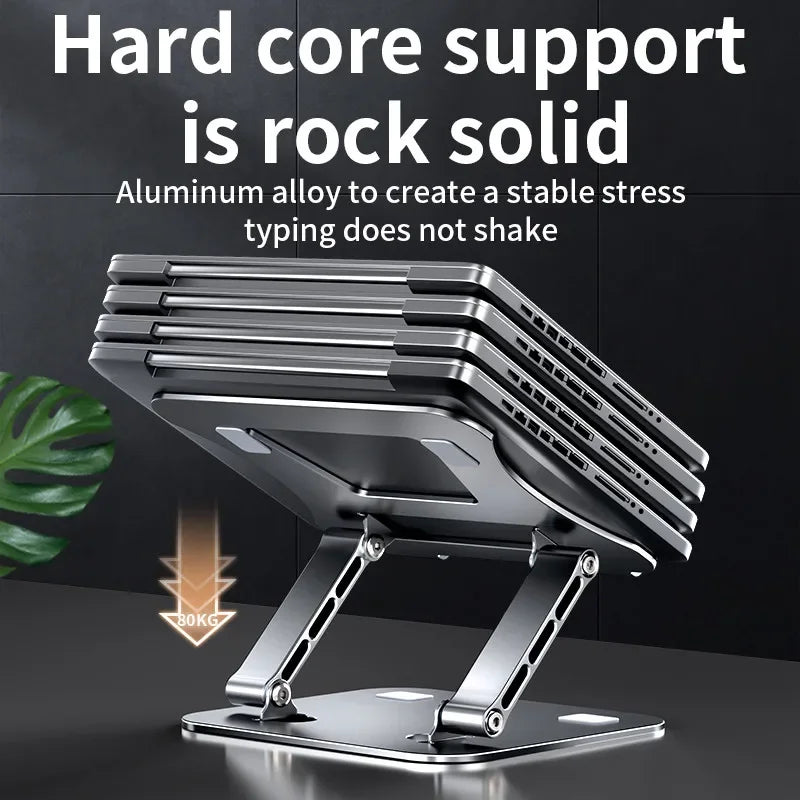 Adjustable Aluminum Alloy Phone & Tablet Stand – Portable Folding Cooling Stand for Laptops up to 17", MacBook, iPad, Asus