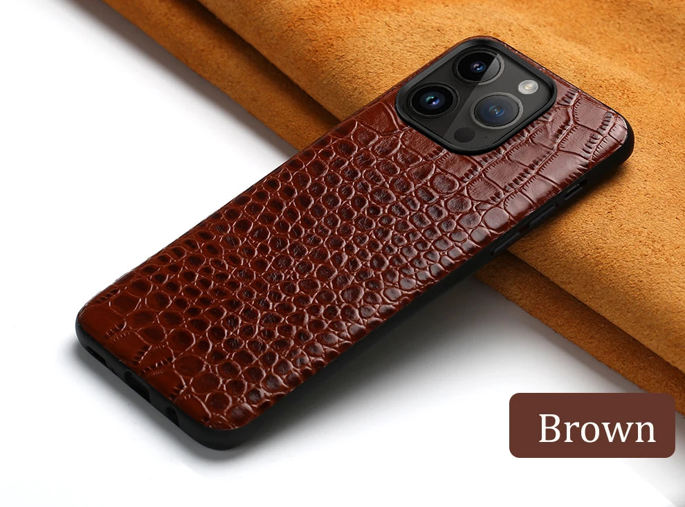 Leather Back Cover Case for Apple iPhone Series – 14, 13 Pro Max, 12/11/ Premium Genuine Leather