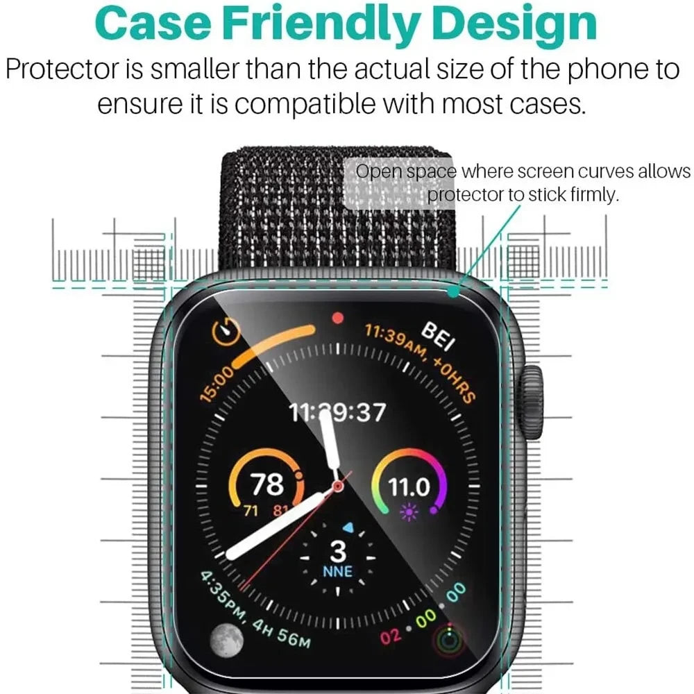 3Pcs TPU / Hydrogel Screen Protector Set for Apple Watch iWatch – Fits 38mm, 40mm, 41mm, 42mm, 44mm, 45mm, 49mm