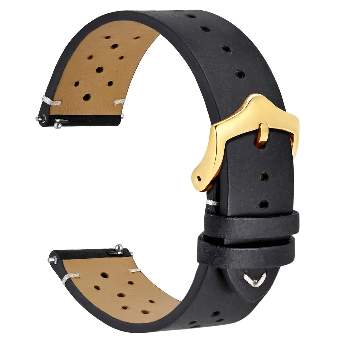 Genuine Leather Watch Bands – 18mm/20mm/22mm Quick Release Vintage Strap for Men & Women, Green/Black/Brown/Blue
