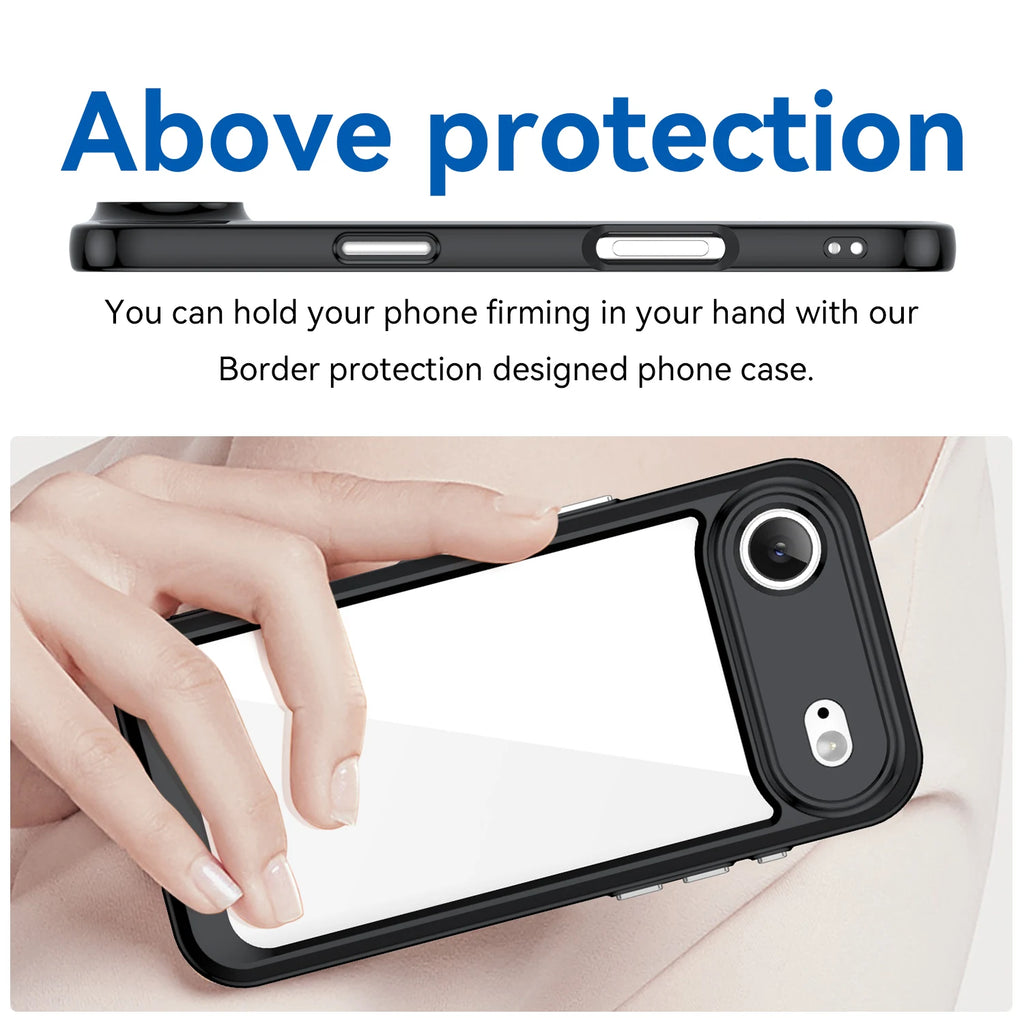 iPhone 17 Air Transparent TPU Case — Durable Hard Shell, Frosted Translucent, Fits iPhone 17 Pro Max