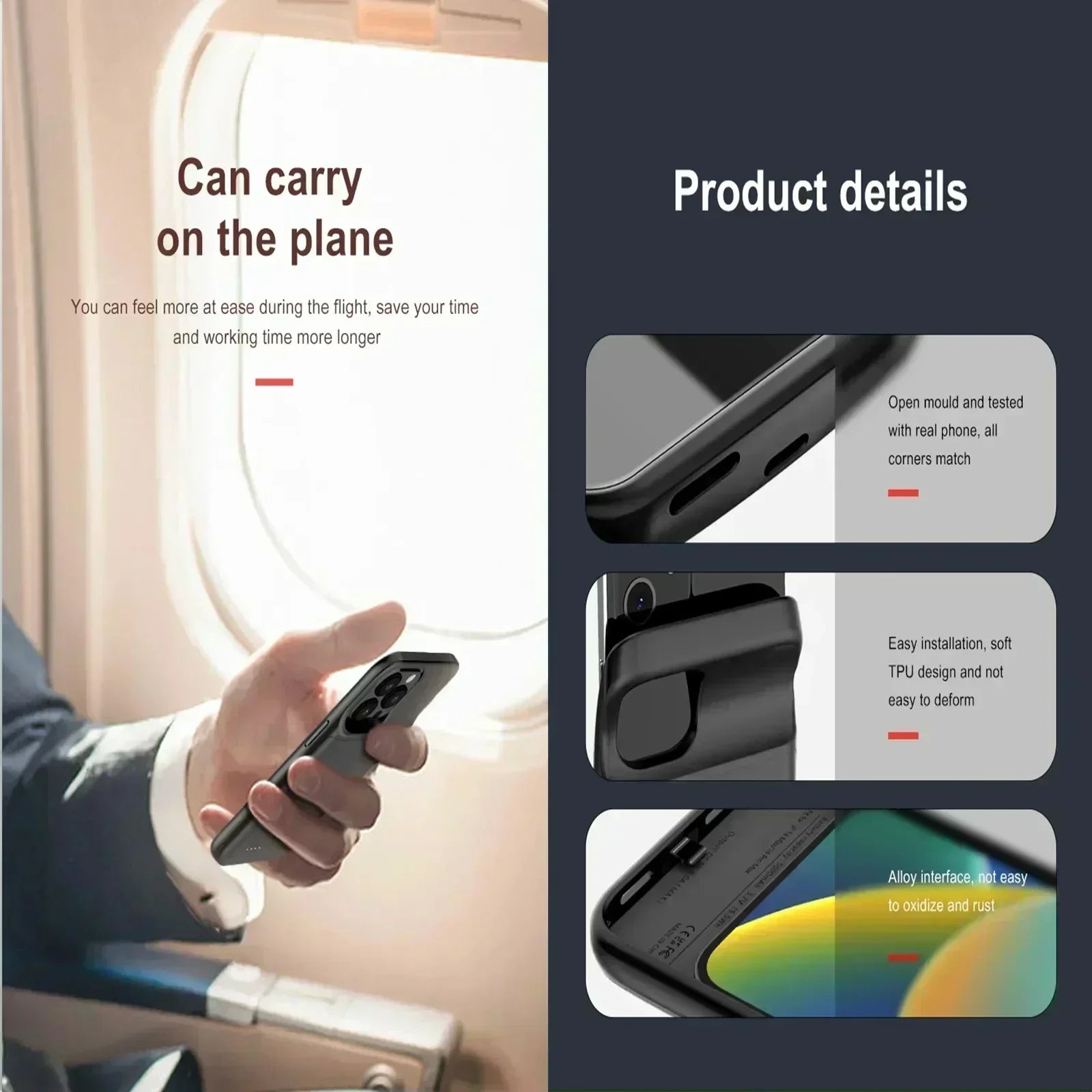 6800mAh Battery Case For iphone 15 14 13 12 Pro Max Mini Power Bank Charger Cover Case