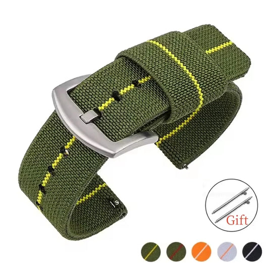 Nylon Watch Strap – 20mm/22mm for Seiko & Omega, Military Woven Elastic Fast Release Sport Wristband for Men