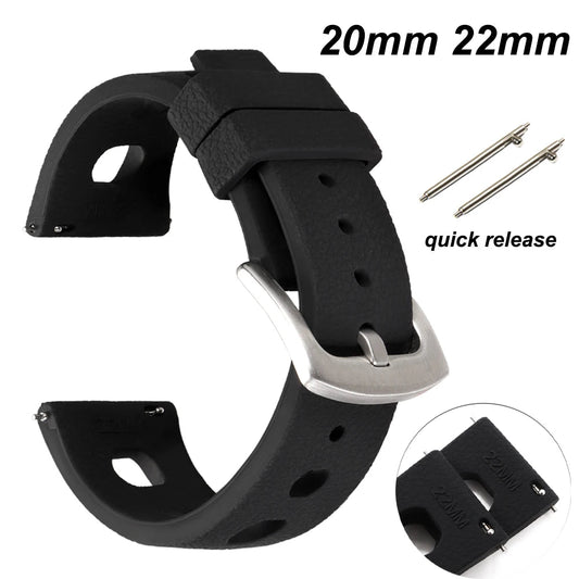 Rubber Mechanical Watch Strap – 20mm/22mm Replacement for Seiko & Oris Dive Watches Wrist Bands