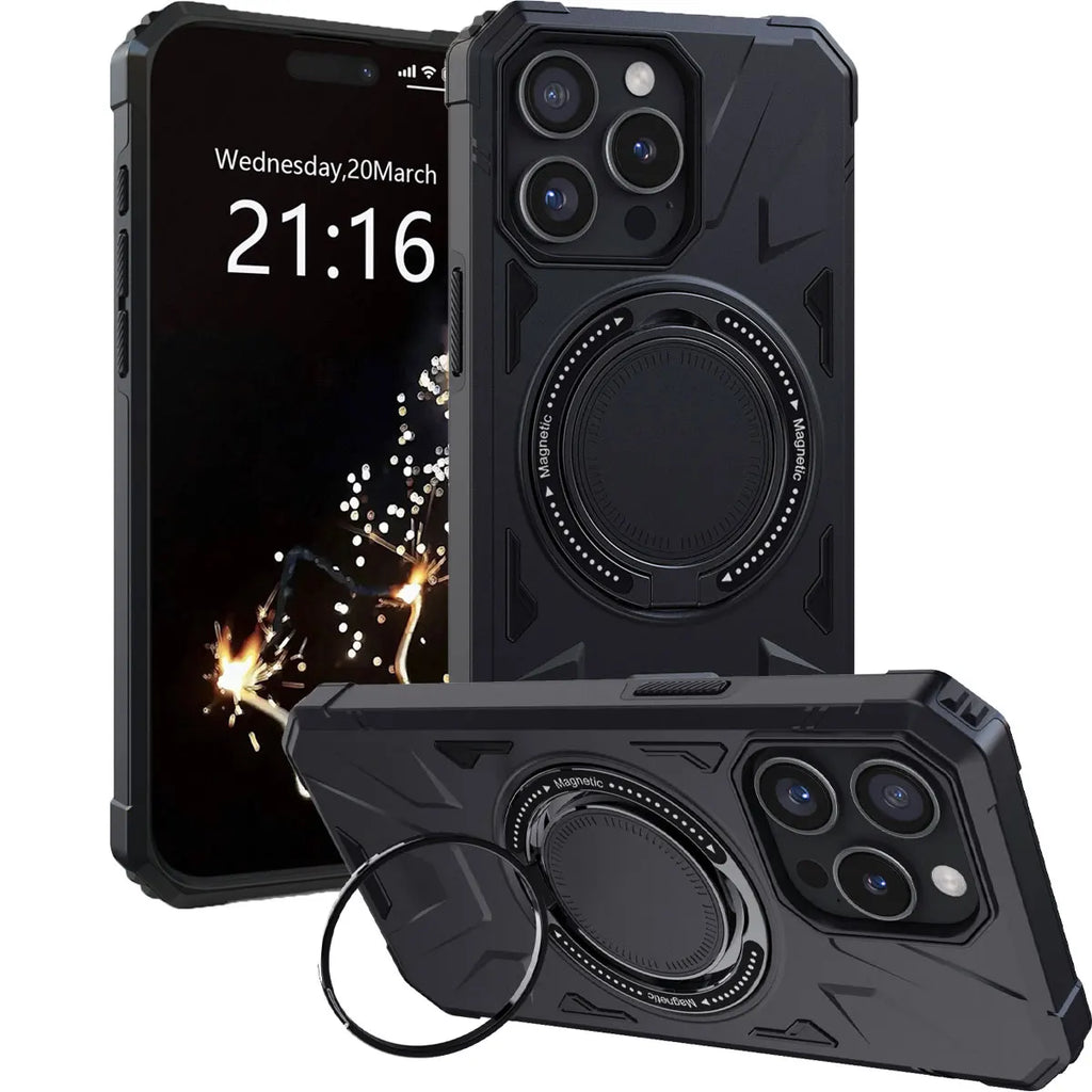 Black iPhone 14 Series Case – Shockproof Heavy Duty Hybrid Cover