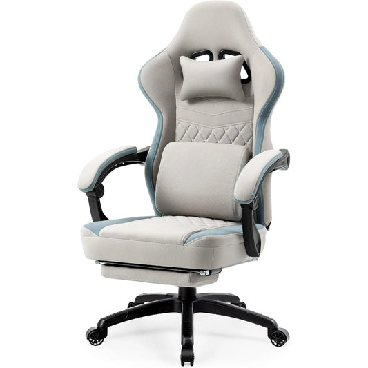 Grey Gaming Chair – Breathable Fabric Office Chair